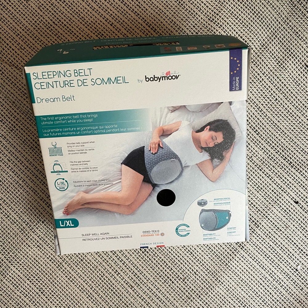 🪺 L-XL Heather Gray Maternity Support Band with Geometric Pattern